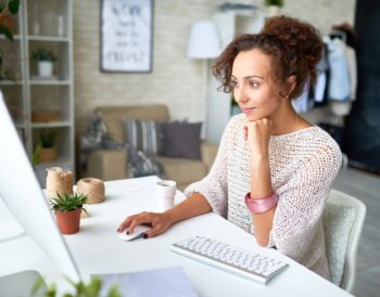 Young Woman Working with Computer