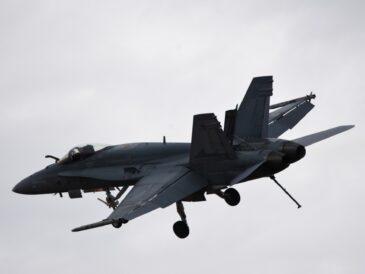 Shot of flying fighter aircraft in the sky