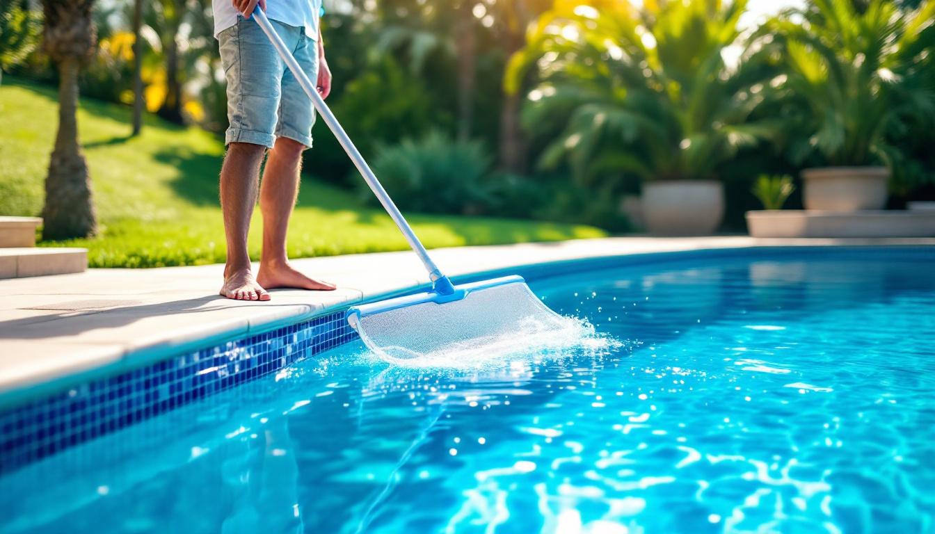 découvrez les avantages du filet de piscine à manche télescopique, un outil pratique qui facilite grandement l'entretien de votre piscine en permettant de ramasser feuilles et débris facilement, même dans les zones difficiles d'accès.