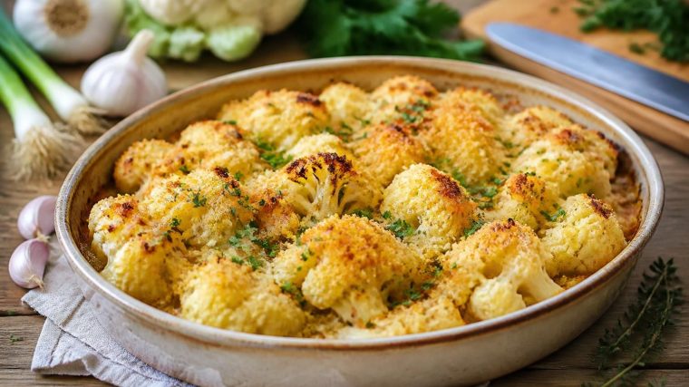 savourez un gratin de chou-fleur léger et gourmand, sans béchamel ni crème, pour un plat sain et délicieux qui surprendra vos papilles.